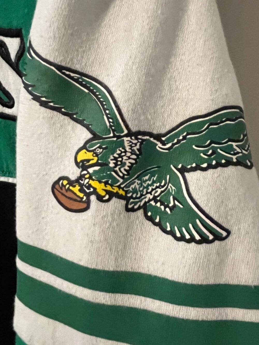 Mitchell & Ness Philadelphia Eagles NFL Hoodie Sweatshirt Throwbacks Green Black - Picture 5 of 13